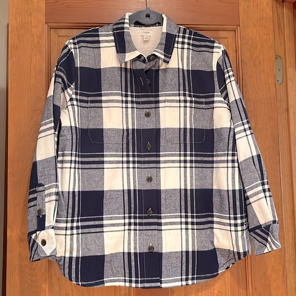 J. Crew Petite sherpa lined shirt jacket - Picture 1 of 8